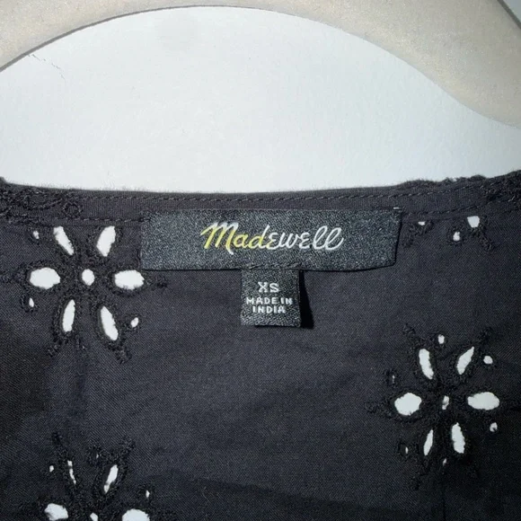 Madewell Black Eyelet Top - Picture 2 of 4